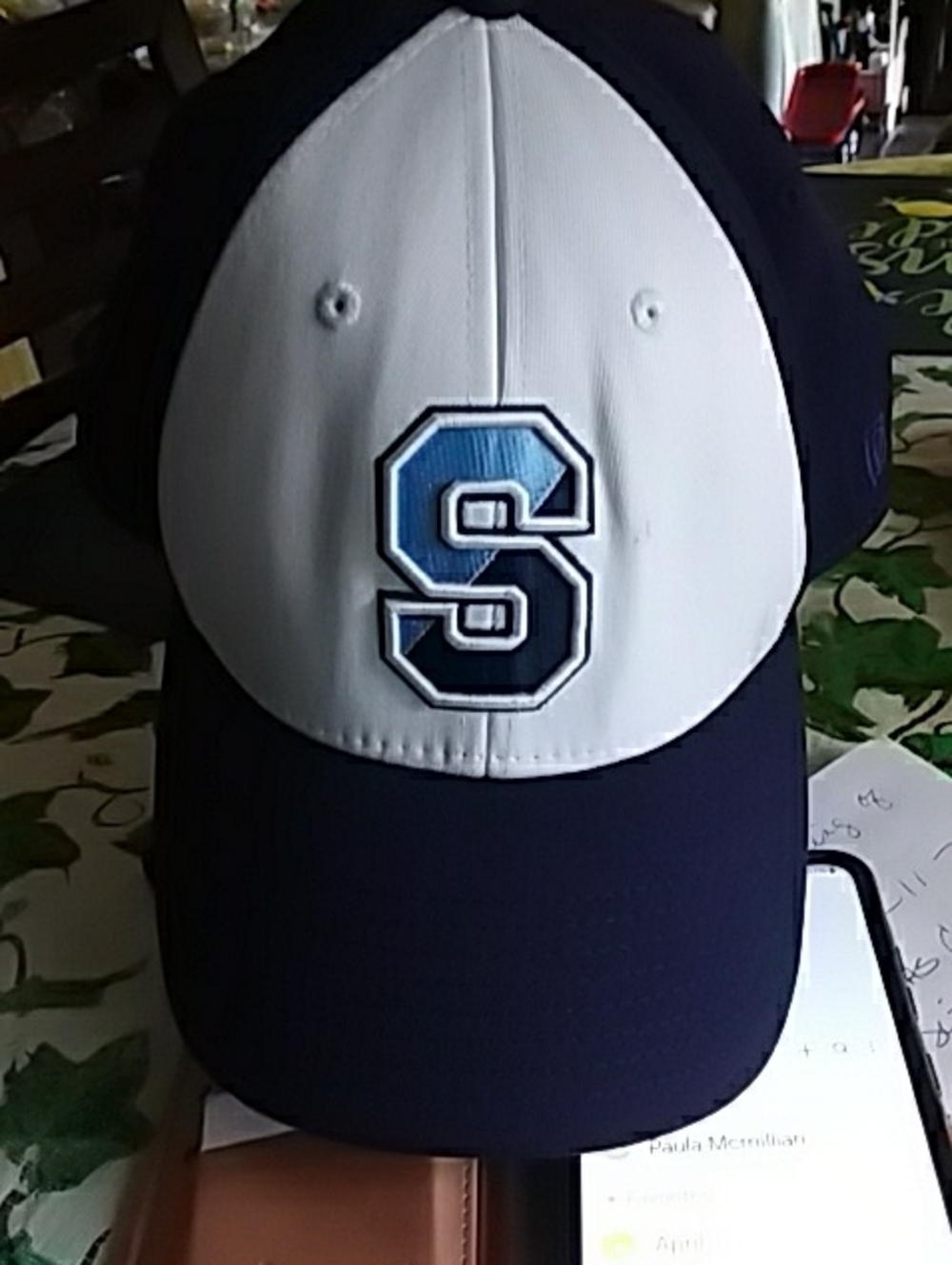 Men's Navy and White Bluebieds Baseball Cap with 'S' Patch